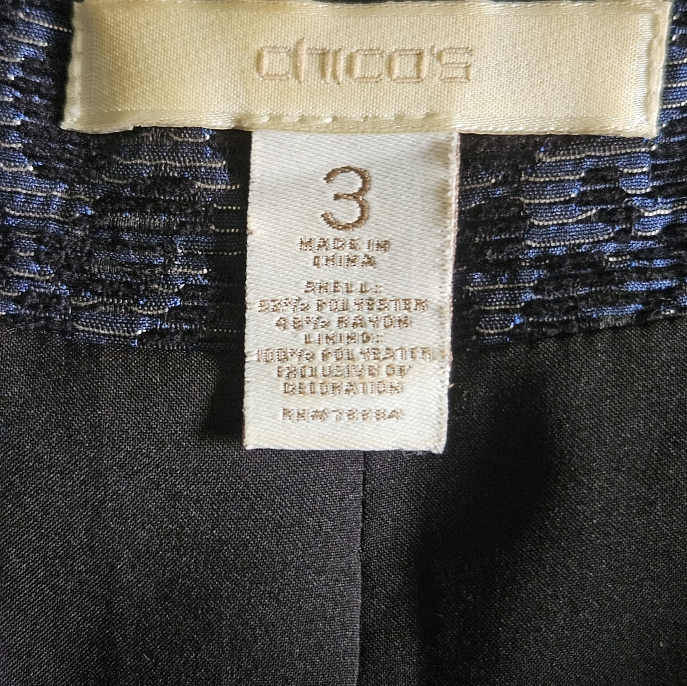Chico's Animal Print Occasion Jacket with Beaded Trim - Picture 4 of 6